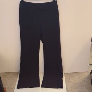 Tribella Elegant Black Woman's Dress Pants.Silky Loose Fit.Flair Bottom.Size 8